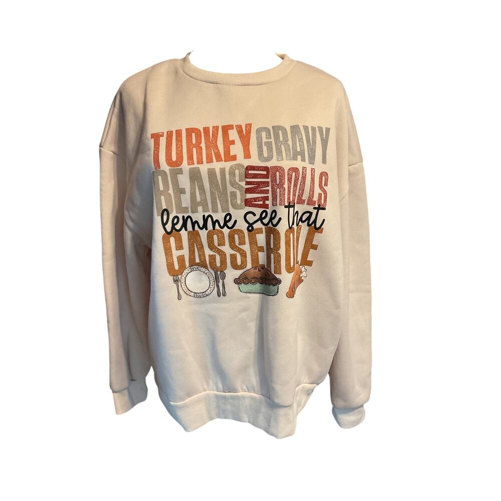 Thanksgiving Sweatshirt. Women's Size Medium